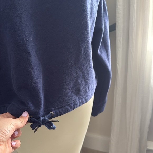 Champion Multi Layer Boxy Crop Crew Neck Sweatshirt Navy Blue Gray Size Small - Picture 5 of 10